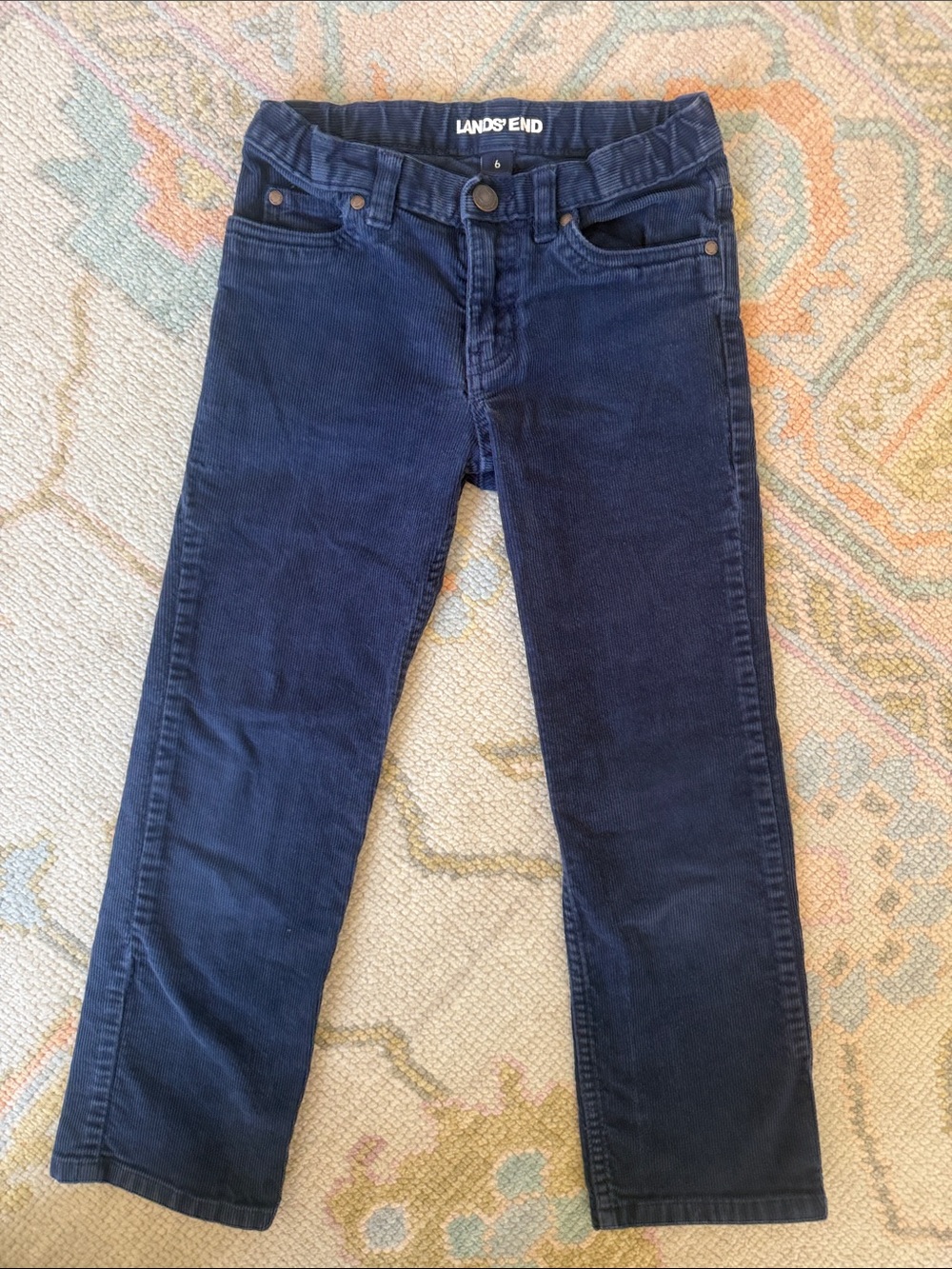 Lands' End Boys size 6 Navy Straight Corduroy Jeans